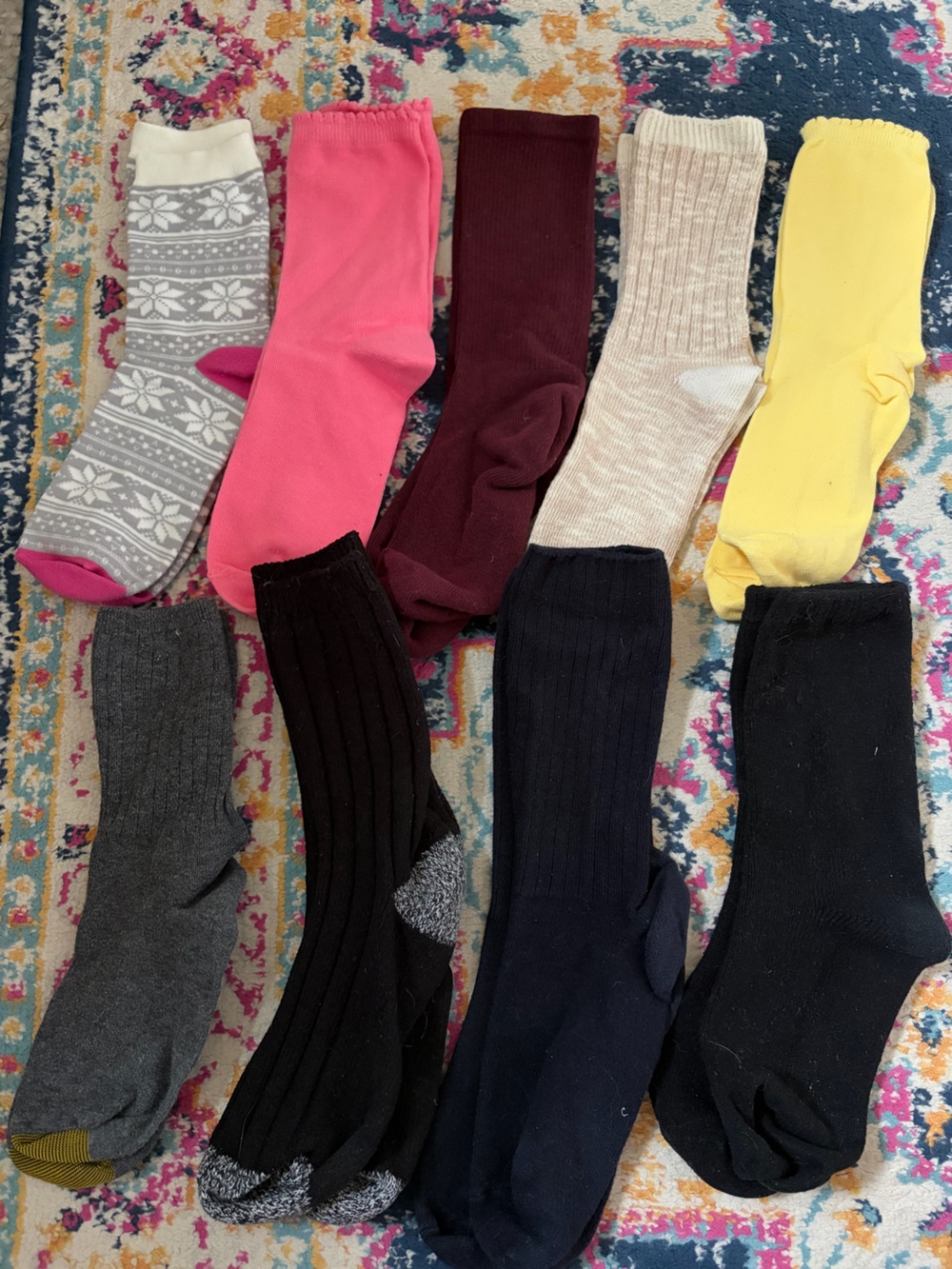 Mixed Colors Women’s Crew Sock Bundle